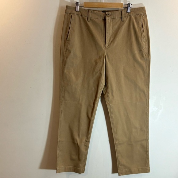 J CREW Sz 12 Chino High Rise Girlfriend 97% Cotton Classic Trousers NEW WITH TAG - Picture 2 of 11